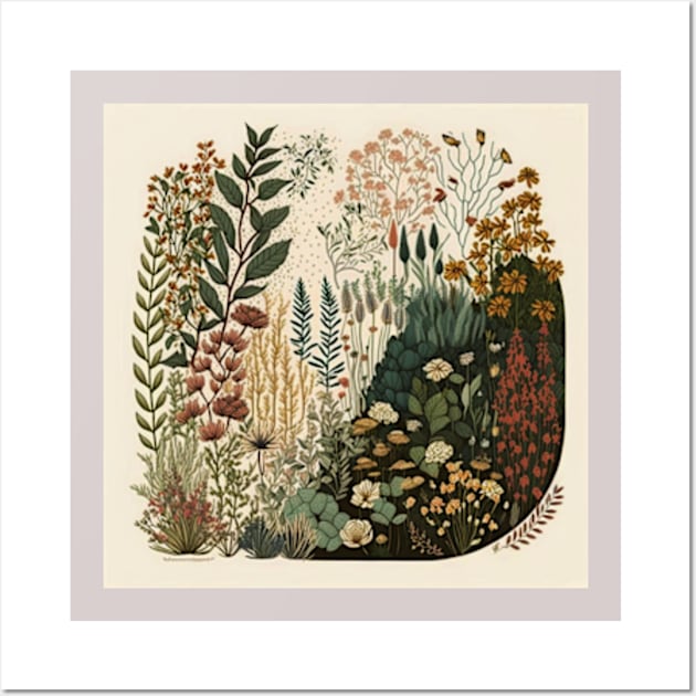 Beautiful Wildflowers garden Wall Art by teehood